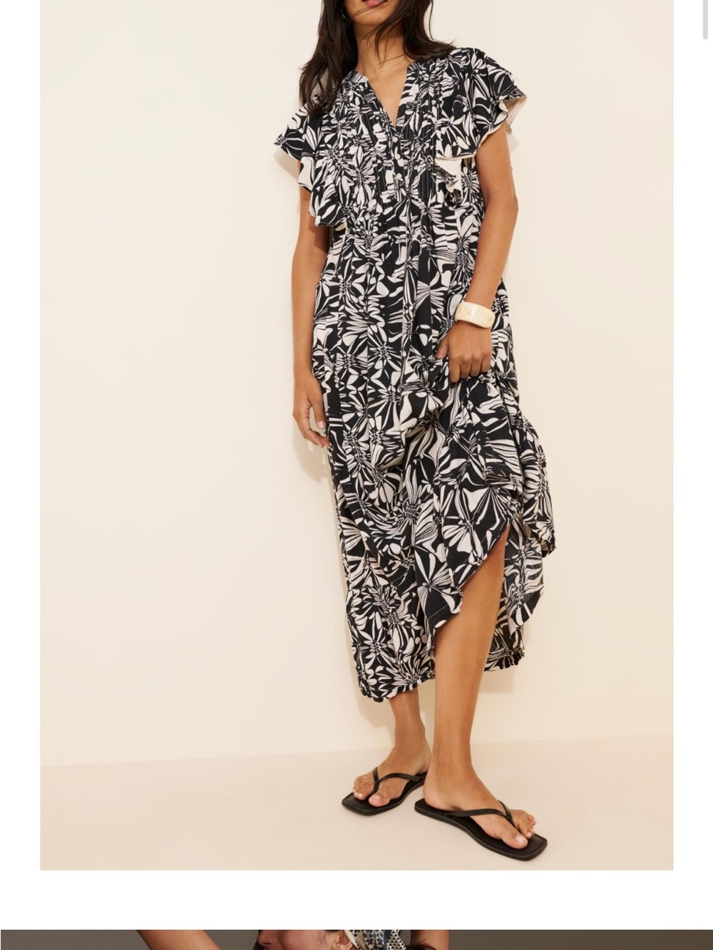 Black and White Floral Maxi Dress